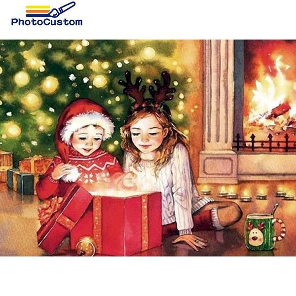 

paintings pocustom acylic diy paint by number girl drawing on canvas pictures figure home decor gift kits wall art