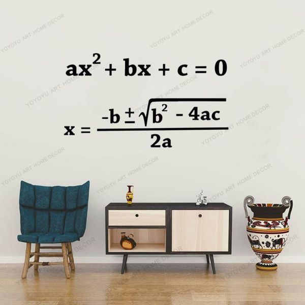 

wall stickers quadratic formula mathematics education math decal classroom decor art pattern murals cx775