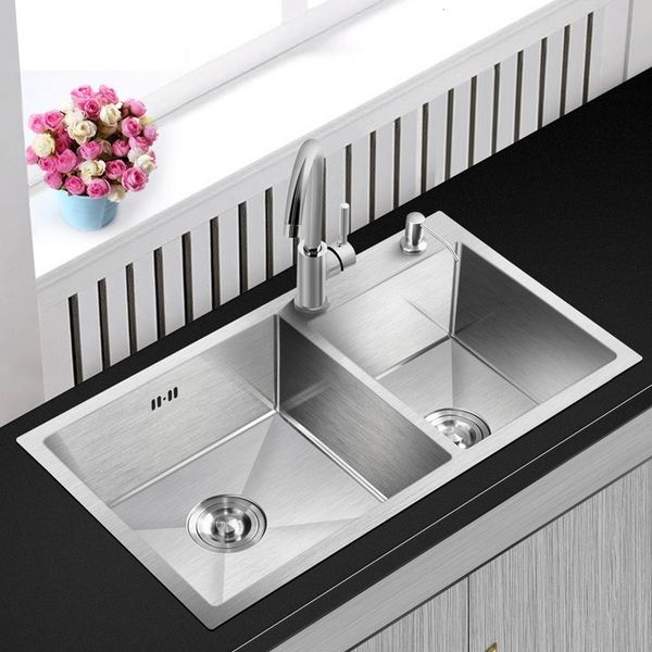 

2021 new sier dish brushed twice large kitchen above the thickness sink opposite basin 304 stainless steel 4mm b3gh