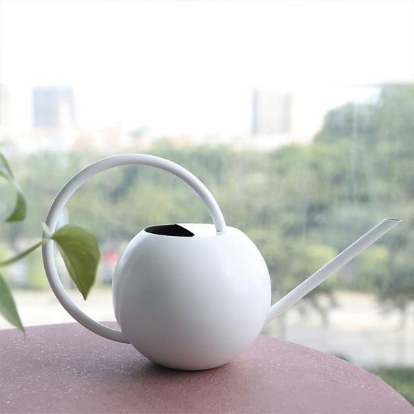 

watering equipments portable spherical shower pot gardening tool kettle 400 ml stainless steel comfortable handle long spout/iron can