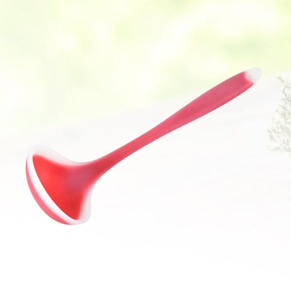 

spoons ktchen silicone soup ladle high temperature resistance non-stick spoon (red)