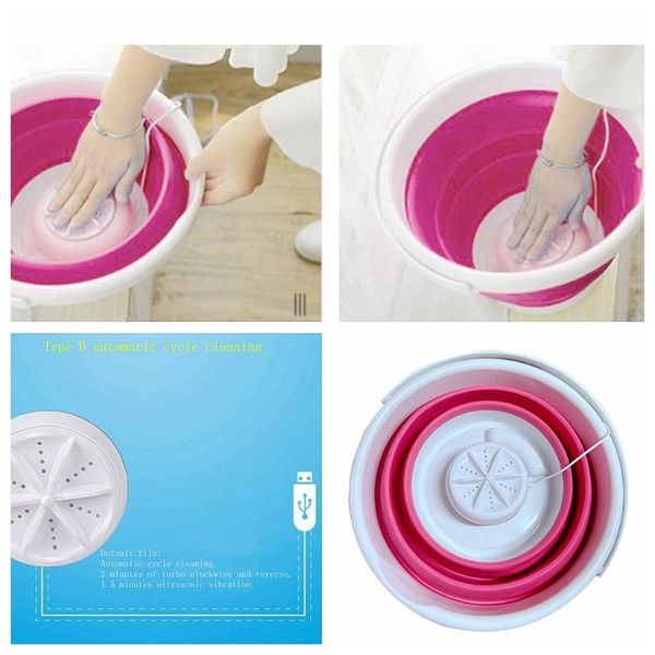 

buckets mini washing machine washer upgraded folding laundry usb charger