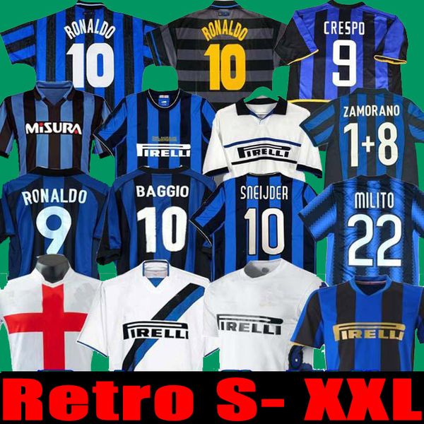 

finals 2009 10 milito sneijder zanetti retro soccer jersey football 97 98 99 djorkaeff baggio ronaldo adriano milan 10 11 02 03 08 09 inter, Black;yellow