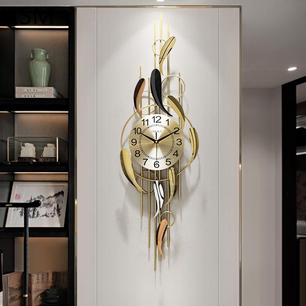 

wall clocks metal clock modern design art simple living room fashion light luxury dining animal horloge mural
