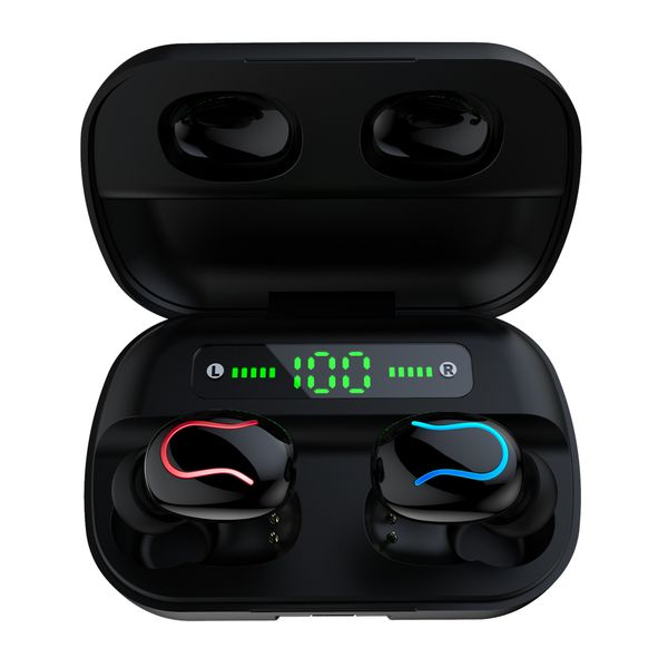 

q82 led wireless bluetooth 5.0 earphones tws handmusic stereo headsets earbud earphone with mic charging cas
