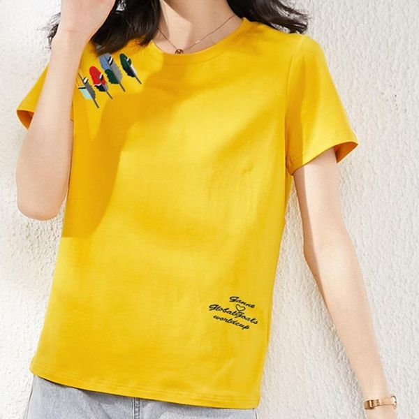 

women's t-shirt cotton clothes summer short sleeve loose and thin korean fashion, White