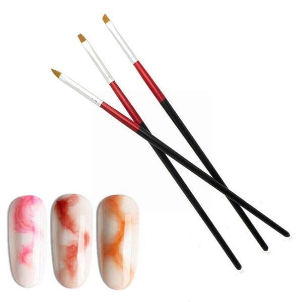 

nail brushes painting tools 3 pc art brush professional pen builder gel extension manicure acrylic polish design, Yellow