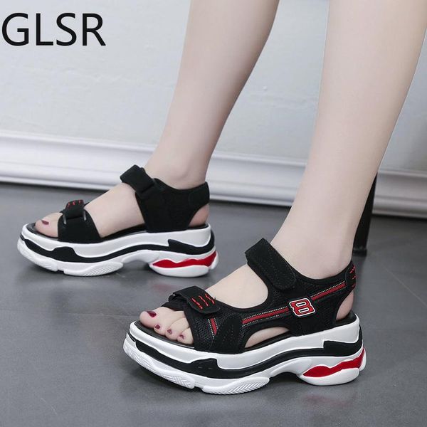 

2021 summer vacation beach sandales women platform sandals rome shoes woman sport sandals high heel casual shoes ladies, Black