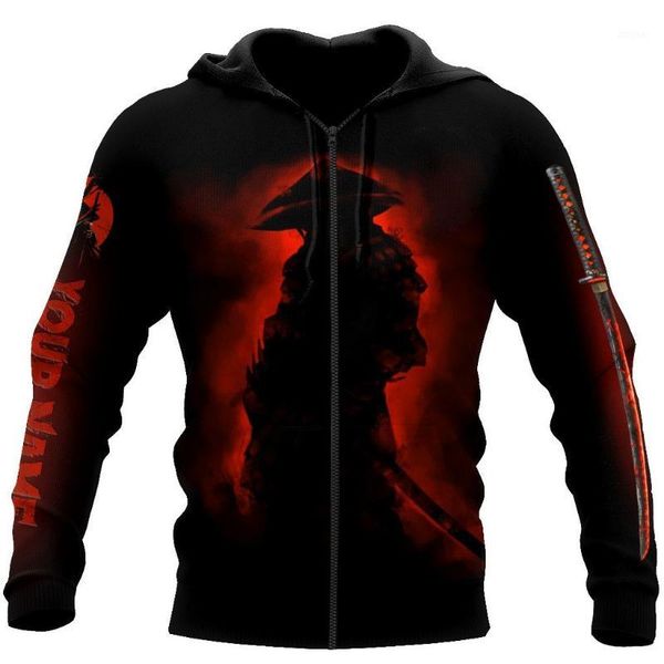 

men's hoodies & sweatshirts 2021 japanese samurai tattoo 3d printing sweatshirt harajuku zip hoodie casual jacket pullover type - 47, Black