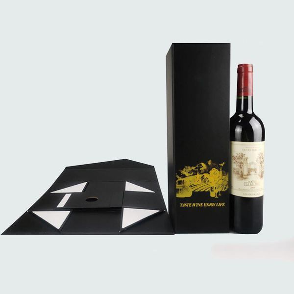 

gift wrap square paper red wine box packaging bags wedding festival storage can make logo packing