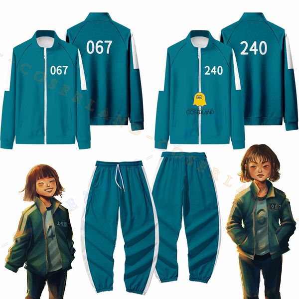 

women's hoodies & sweatshirts lula game tv cosplay female jacket 067 kang sae byeok 240 ji yeong sisters costume 456 seong gi hun hoodi, Black