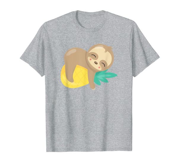 

baby sloth on pineapple t-shirt, White;black