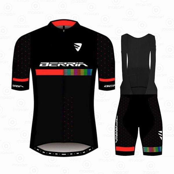 

racing sets 2021 berria team men's cycling suits triathlon pro bike wear quick dry jersey ropa ciclismo clothing, Black;blue