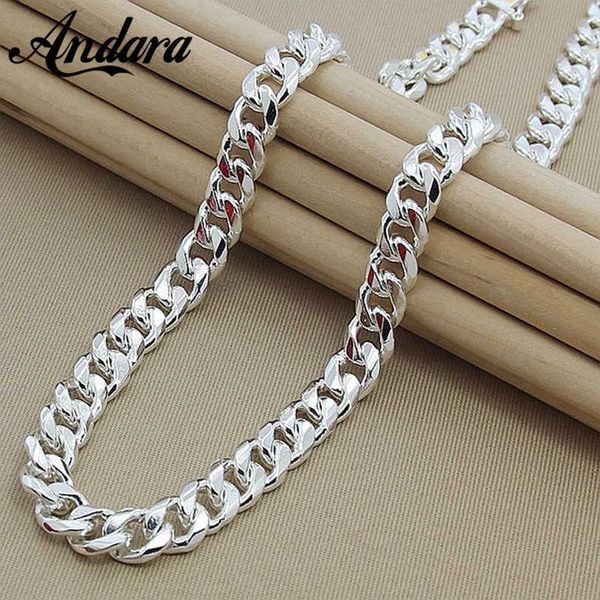 

designer necklace 10mm 20''24'' 50cm 60cm men 925 silver link chain s for male jewelry party gift