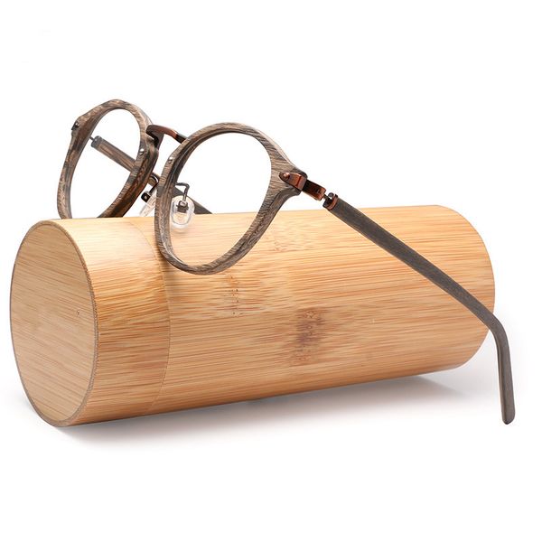 

2021 new acetate prescription eyeglasses frames for men and women wood grain optical glasses frame clear lens with case btbc06 85ev, Black
