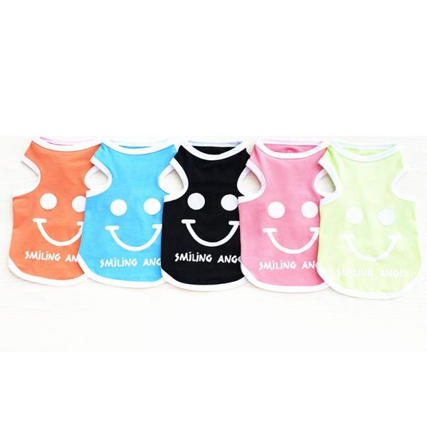 

dog apparel est cotton smile printing pet summer vest products for animals vestido para cachorro puppy