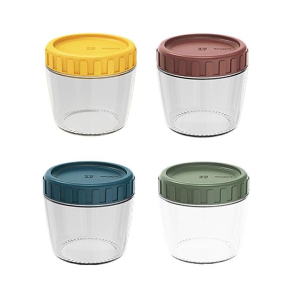 

storage bottles & jars 2pcs 260ml glass with sealed plastic lids clear bulk canister tank container stackable kitchen