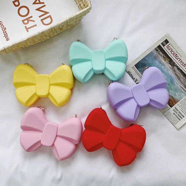

bag silicone children's bag 2021 new foreign style little girl's shoulder bow zero purse princess messenger