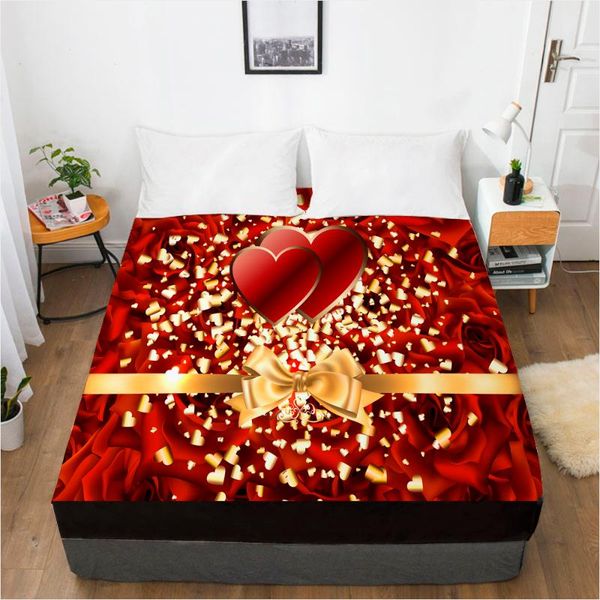 

sheets & sets luxury elastic fitted sheet bed with an band mattress cover customizable size for home wedding heart