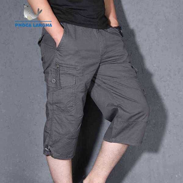 

new cargo shorts men summer casual multi-pocket shorts masculino men overall military solid short trousers plus size s 5xl g1209, White;black