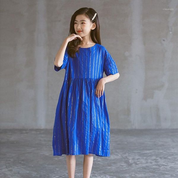 

yourseason gold thread teen girls casual cotton dresses 2021 toddler mommy and me summer loose dress clothes girl's, Red;yellow
