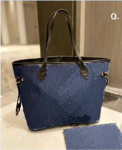 

fashion women designers shoulder bags 2pcs/set handbag denim handbags messenger bag credit card holder coin purses with wallet htr