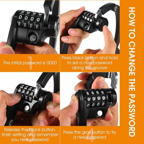 

bike locks password convenient scooter electric e-bike chain lock for bicycle