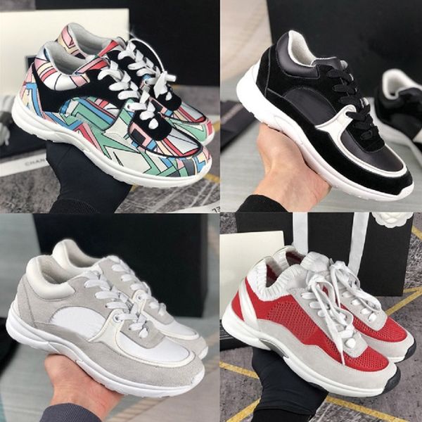 

designer sneakers casual shoes calfskin suede sneakers men women increase platform shoe luxury vintage suedes leather trainers fashion, Black