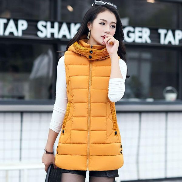 

women's vests women autumn and winter thickened vest filling cotton solid color sleeveless jacket, Black;white