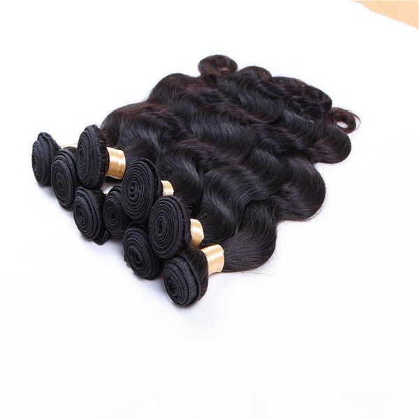 

unprocessed brazilian body wave hair weft human hair extensions, Black
