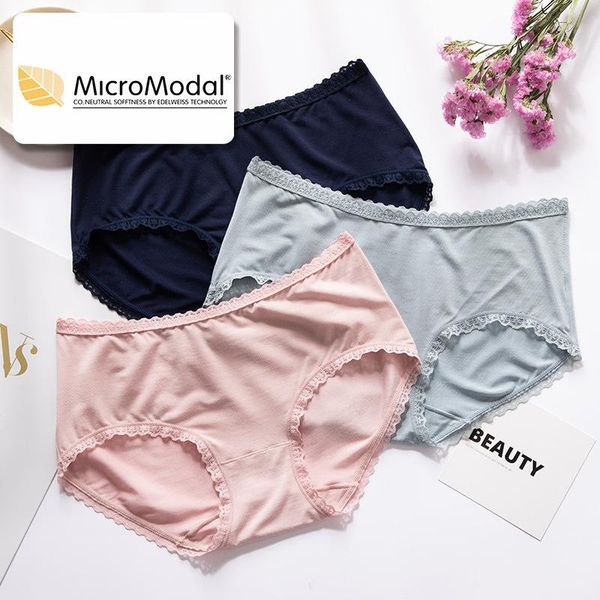 

women's panties lace women letters mid rise high elastic modal comfortable needless simple women's underwear, Black;pink