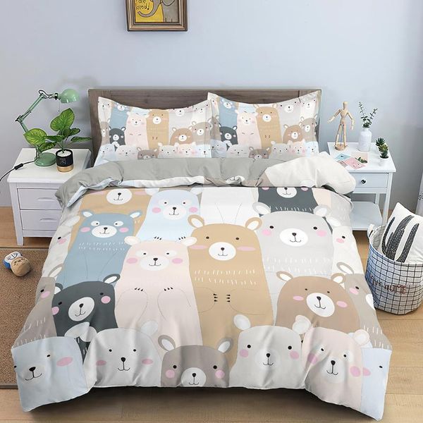 

bedding sets cartoon bear luxury duvet cover bed linen bedclothes twin//king size room home pillowcase