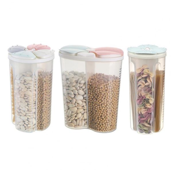 

kitchen dried grain storage bottle jar plastic lid cover clear container