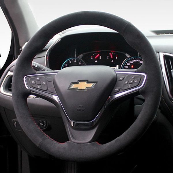 

for chevrolet cruze malibu xl cavalier monza equinox new sail diy custom leather suede car steering wheel cover auto parts
