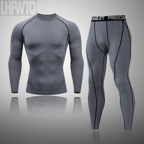 

running sets est men's tracksuit gym fitness compression sports suit clothes jogging winter sport thermal underwear, Black;blue