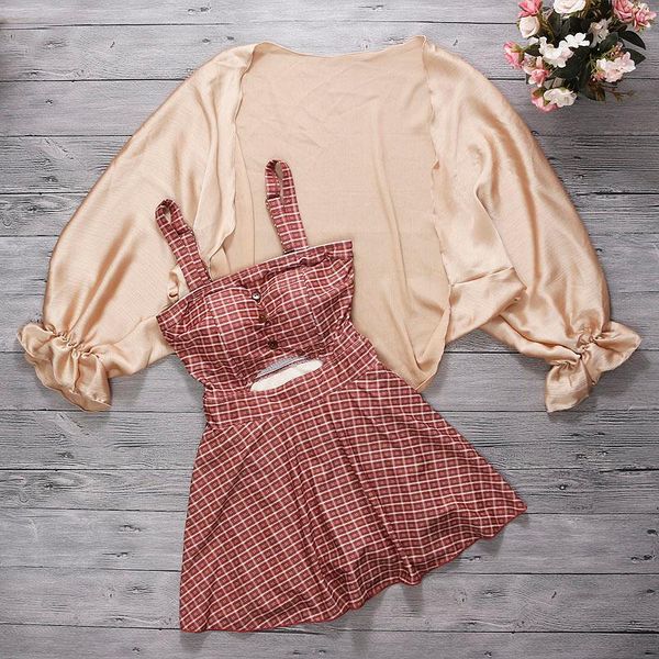 

one-piece suits 2021 women plaid one piece swimwear swim beach dress with scarf summer swimming bathing suit holiday beachwear swimsuit