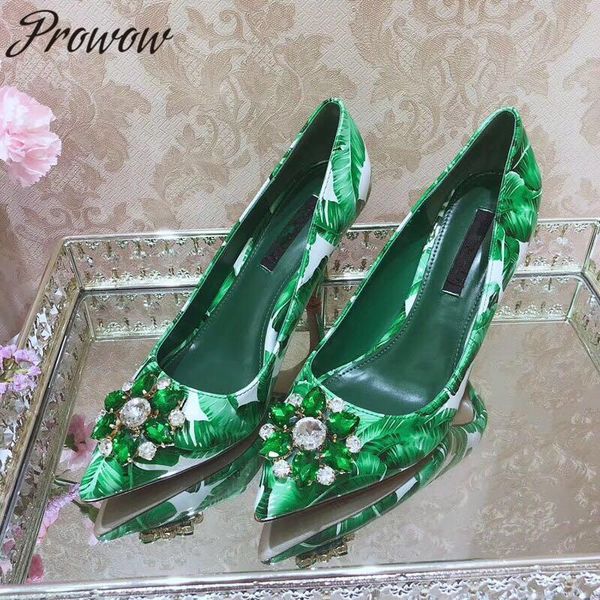 

dress shoes prowow 2021 fashion women's pointed print, Black