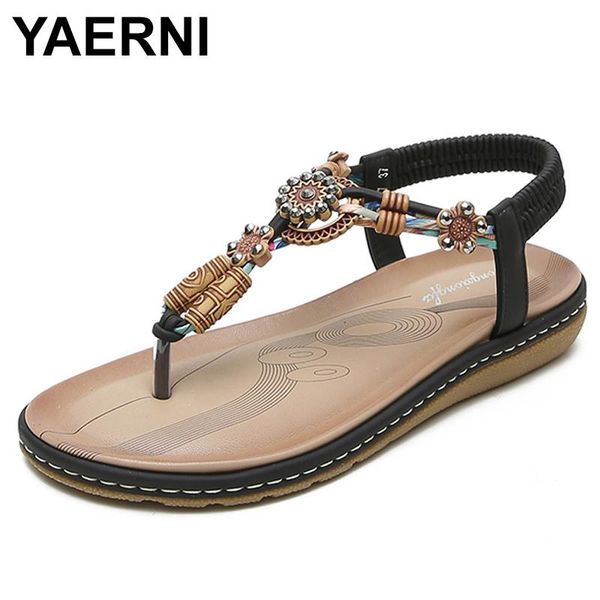 

sandals yaerni ladies summer explosions pu women's platform casual shoes zapatos de mujer large size, Black