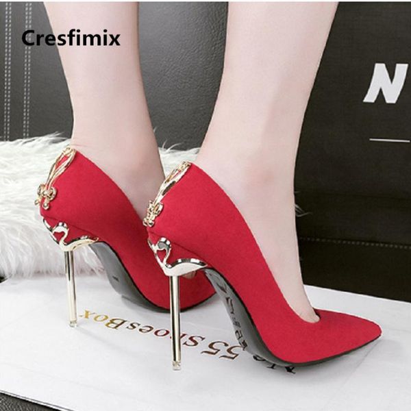 

dress shoes cresfimix tacones altos women fashion comfortable wedding red high heels lady casual party heel a2450, Black
