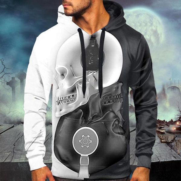 

men's hoodies & sweatshirts kancoold hooded long sleeve sweater blouse 2021 autumn halloween print pullovers casual, Black