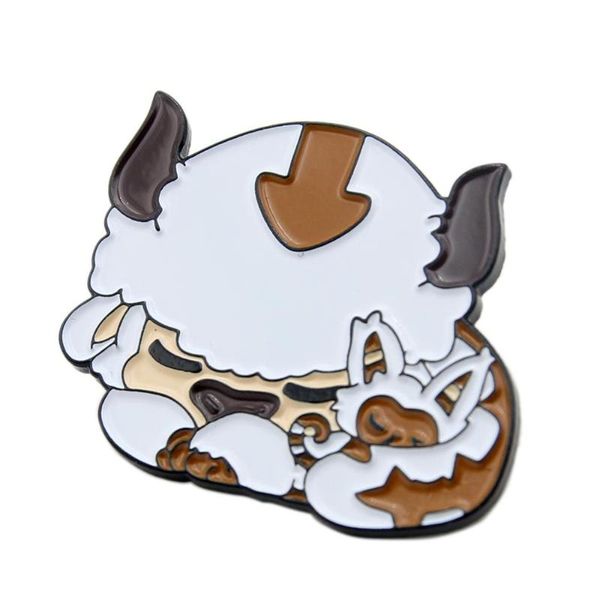 

pins, brooches avatar appa the last airbender brooch pins enamel metal badges lapel pin jackets fashion jewelry accessories, Gray