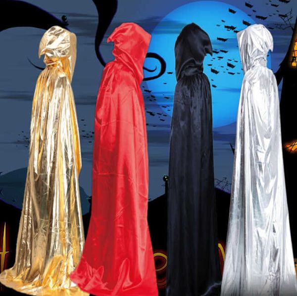 

witch cloak with hat men halloween cosplay gold silver black red
