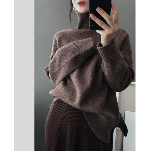 

cashmere autumn winter thick pullover womens sweaters women long sleeve oversize high neck basic chic knit top, White;black
