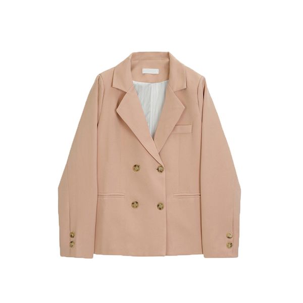 

women's suits & blazers outono inverno das mulheres longo blazer duplo breasted terno jaqueta elegante feminino solto oversize casaco c, White;black