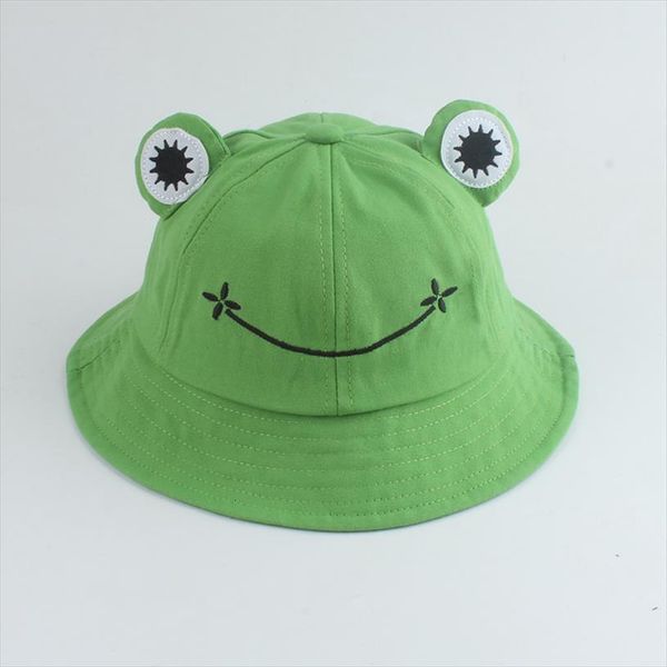 

3 12 years cute frog bucket hat panama hats mother kids summer baby sun hip hop cap bob fisherman chapeau, Blue;gray