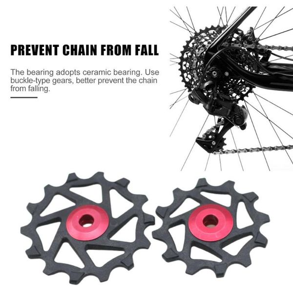 

bike derailleurs 12t+14t mountain rear derailleur guide wheel lightweight bicycle bearing