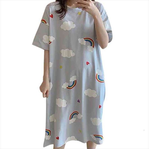 

women cotton sleepshirts nightgowns cartoon night dress fashion girls nighty sleepwear ladies nightwear summer homewear, Black;red