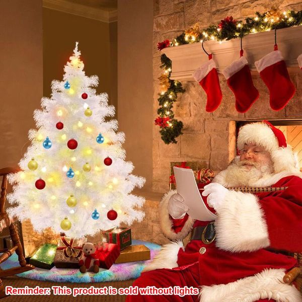 

christmas decorations white artificial tree, 6ft full with metal stand holiday home decoration indoor outdoor season green xmas tree