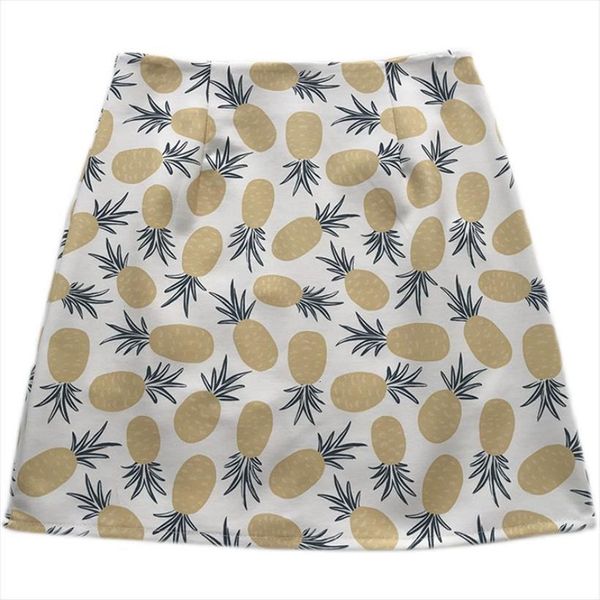 

fresh fruit print half womens skirt length summer korean of anti empty student high waist a line skirts, Black