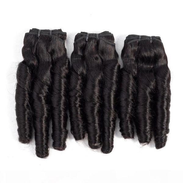 

9a funmi hair spring curl 10-20inch brazilian indian raw virgin hair natural color romance curl crochet hair extensions 3pieces lot, Black